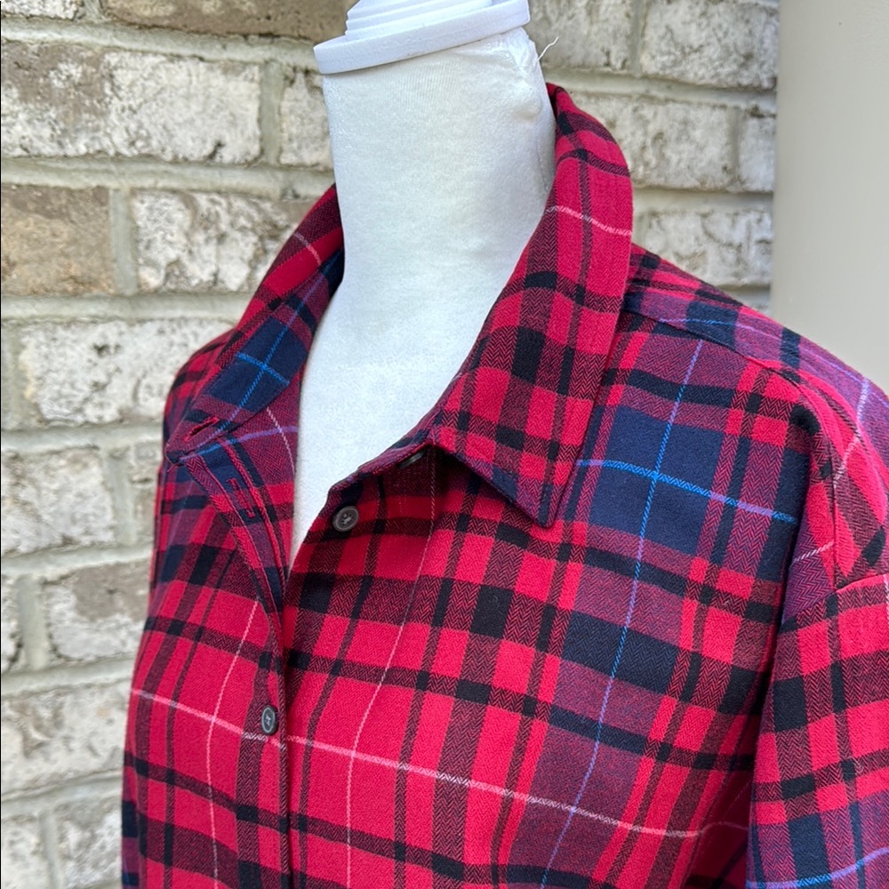 Brand New LOFT Red and Blue Plaid Shirt - Picture 2 of 12